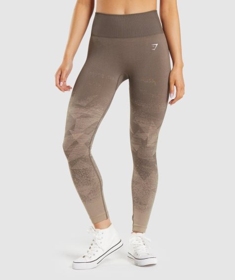 Women's Gymshark Adapt Ombre Seamless Leggings Brown | CA N73A50